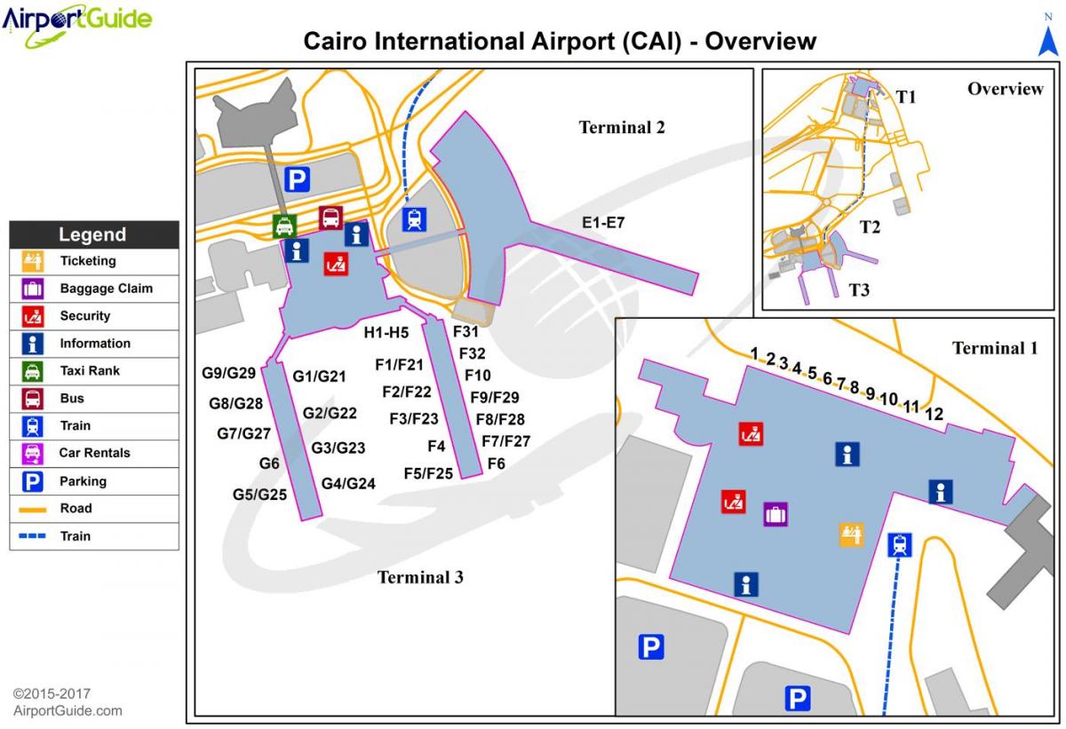 l'aeroporto internazionale del cairo la mappa