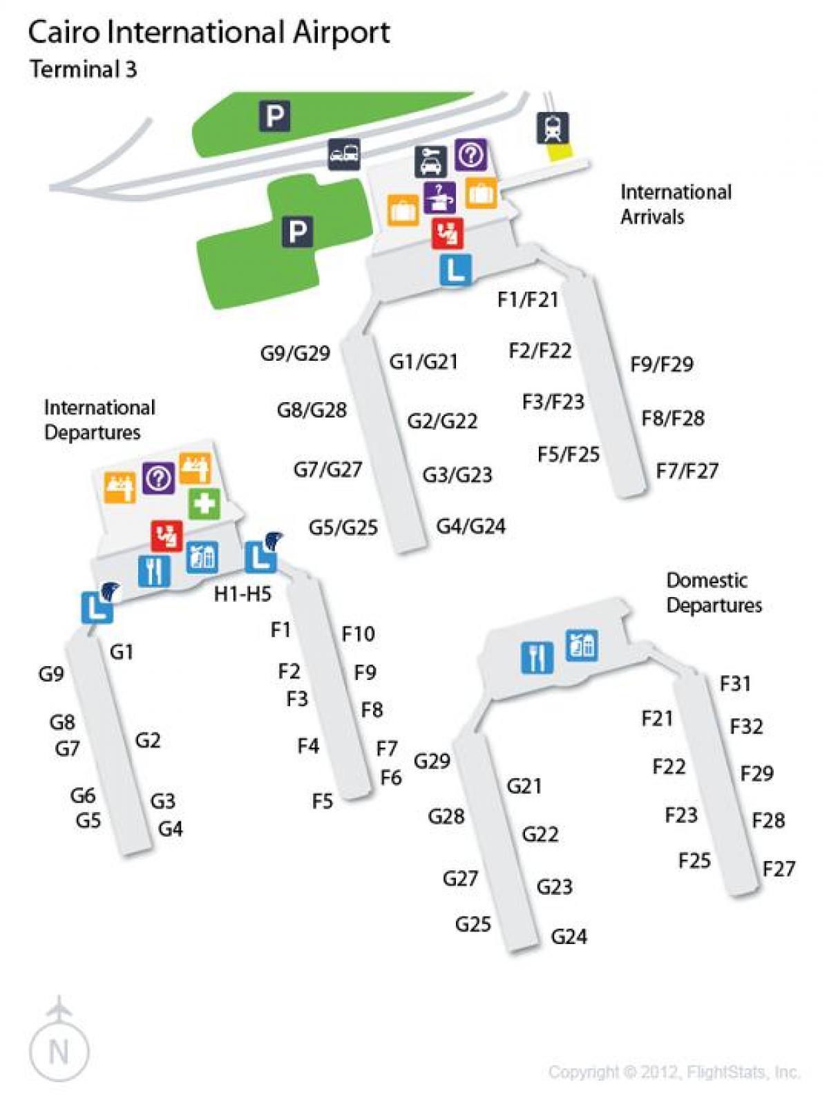 Mappa di cairo airport terminal